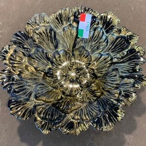 Brand New Italian Art Glass Flower Bowl 8”